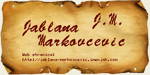 Jablana Markovčević vizit kartica